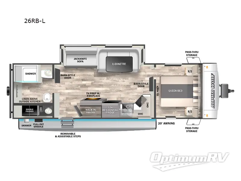 2023 Forest River Cherokee Alpha Wolf 26RB-L Floorplan Photo