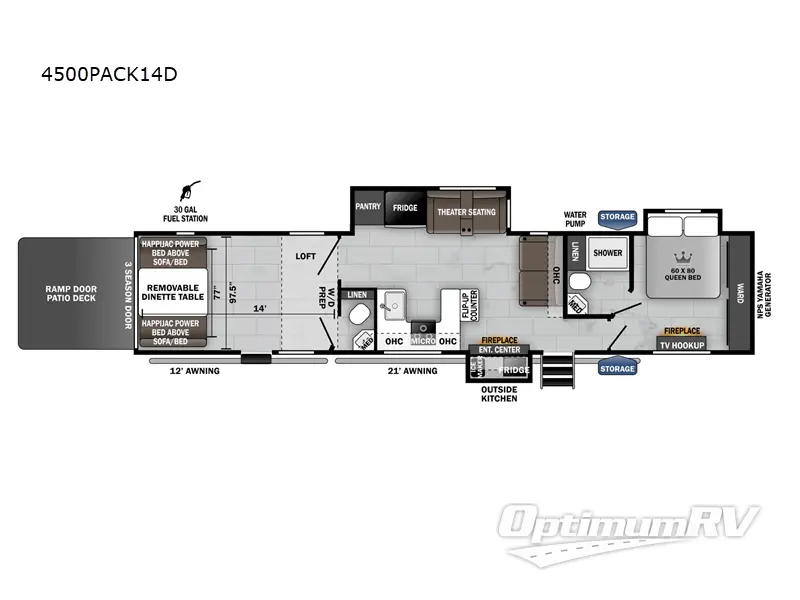 2024 Forest River Cherokee Wolf Pack 4500PACK14D Floorplan Photo