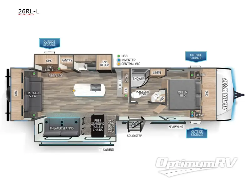 2024 Forest River Cherokee Alpha Wolf 26RL-L RV Floorplan Photo