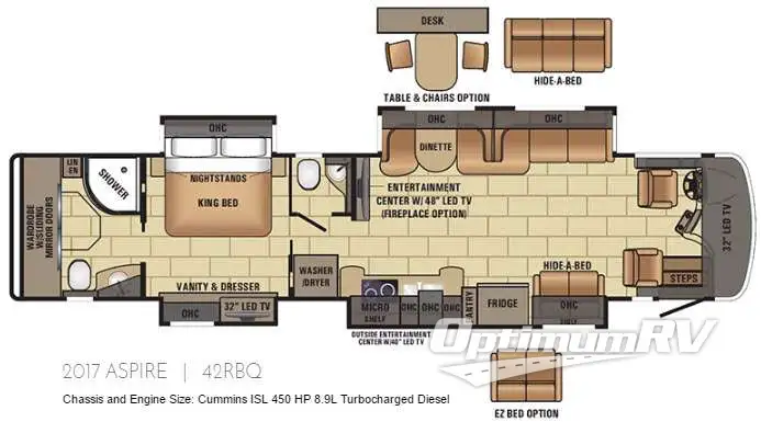 2017 Entegra Aspire 42RBQ Floorplan Photo