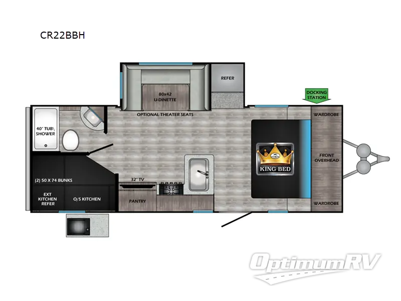 2022 CrossRoads Cruiser Aire CR22BBH Floorplan Photo