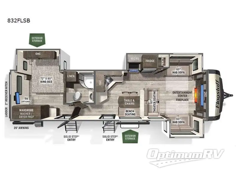 2022 Forest River Flagstaff Classic 832FLSB Floorplan Photo