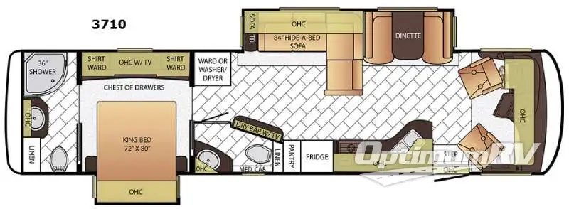 2016 Newmar Canyon Star 3710 RV Floorplan Photo