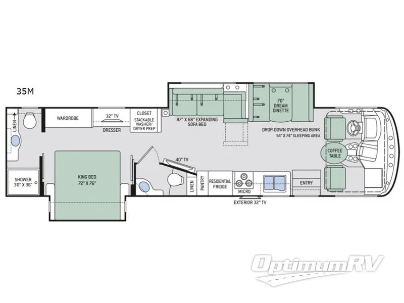 2019 Thor Windsport 35M RV Floorplan Photo