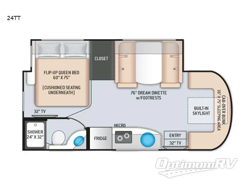 2022 Thor Tiburon Sprinter 24TT Floorplan Photo