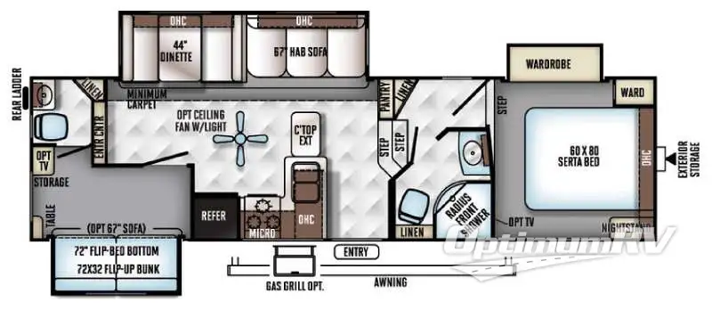2017 Forest River Rockwood Signature Ultra Lite 8281WS Floorplan Photo