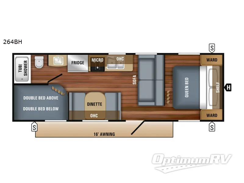 2018 Jayco Jay Flight SLX 8 264BH RV Floorplan Photo