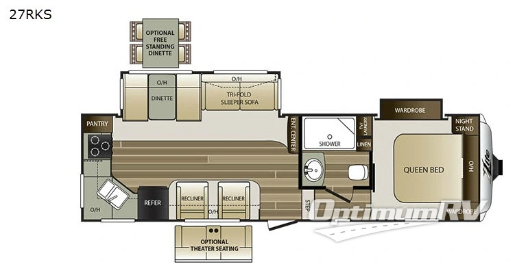 2017 Keystone Cougar X-Lite 27RKS Floorplan Photo