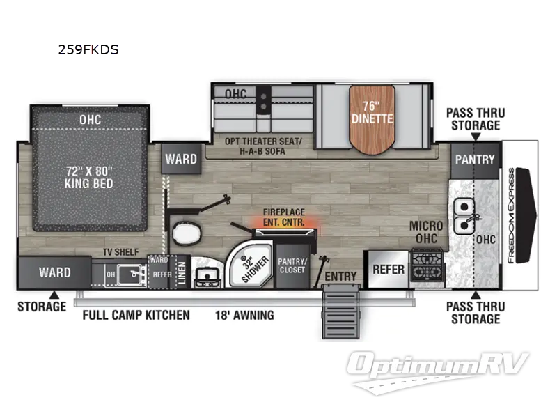 2022 Coachmen Freedom Express Ultra Lite 259FKDS Floorplan Photo