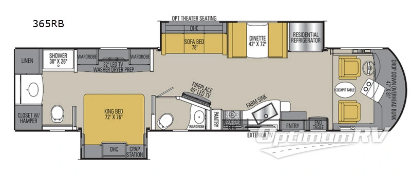 2019 Coachmen Sportscoach SRS RD 365RB Floorplan Photo
