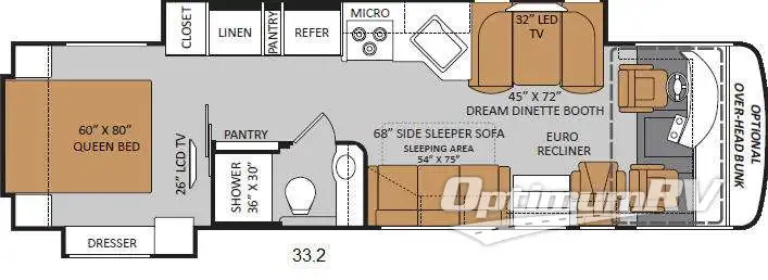 2014 Thor Palazzo 33 2 RV Floorplan Photo