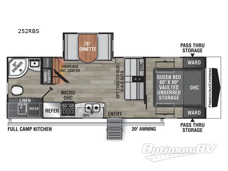 2022 Coachmen Freedom Express Ultra Lite 252RBS Floorplan Photo