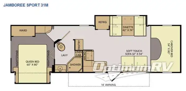 2014 Fleetwood Jamboree Sport 31M Floorplan Photo