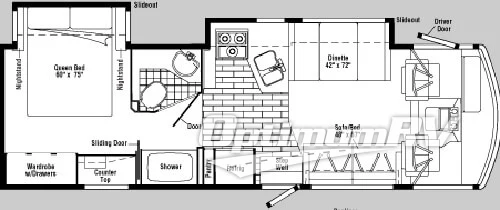 2004 Winnebago Brave 30 W RV Floorplan Photo