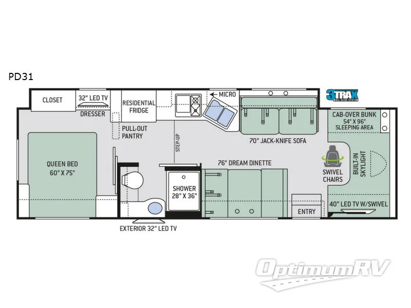 2017 Thor Quantum PD31 RV Floorplan Photo