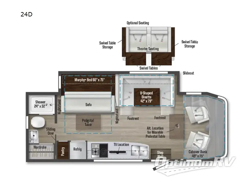 2022 Winnebago Navion 24D Floorplan Photo