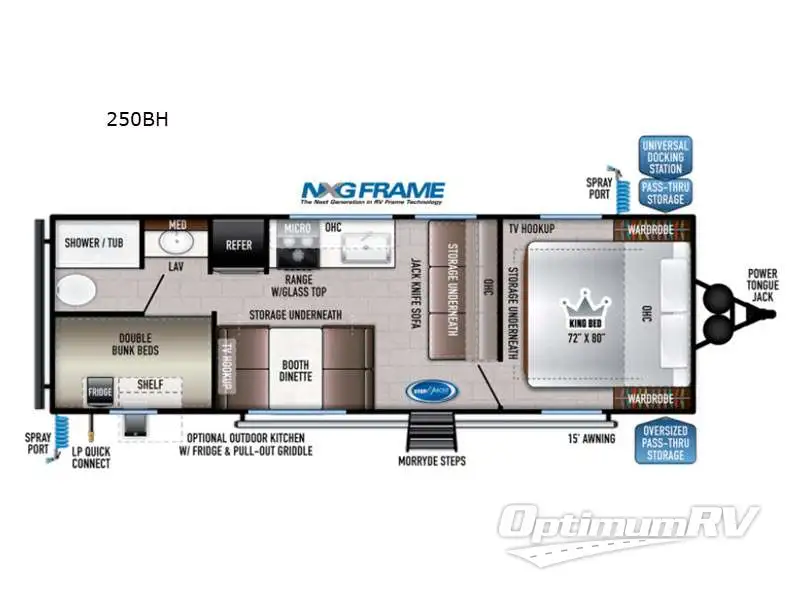 2021 East To West Della Terra 250BH Floorplan Photo