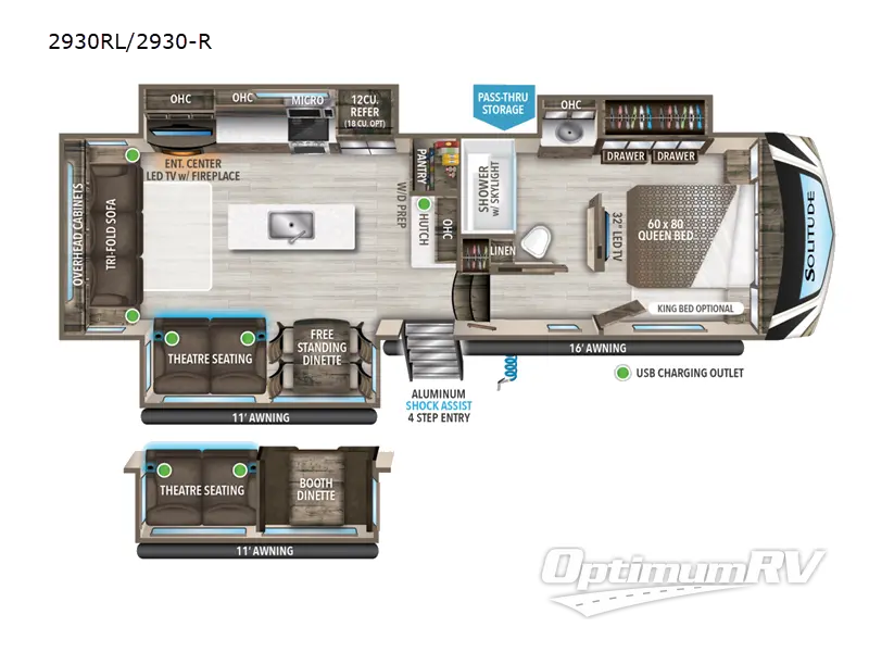2022 Grand Design Solitude S-Class 2930RL RV Floorplan Photo
