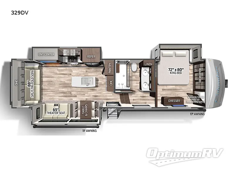 2022 Palomino Columbus 329 DV Floorplan Photo