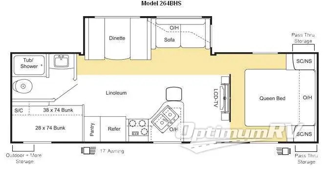 2009 Keystone Sprinter 264BHS Floorplan Photo
