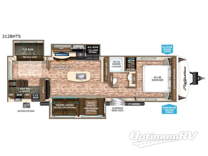 2017 Grand Design Reflection 312BHTS RV Floorplan Photo