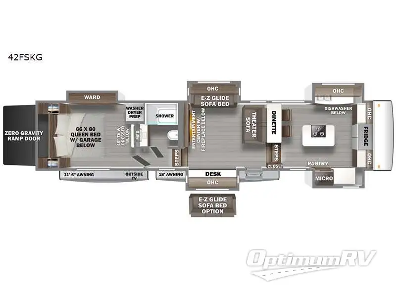 2022 Forest River RiverStone 42FSKG RV Floorplan Photo