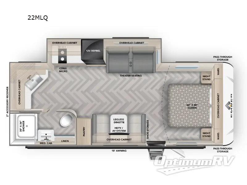 2024 Ember E-Series 22MLQ RV Floorplan Photo
