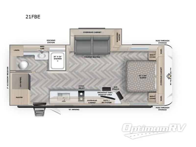 2025 Ember E-Series 21FBE Floorplan Photo