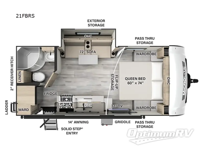 2025 Forest River Flagstaff Micro Lite 21FBRS Floorplan Photo