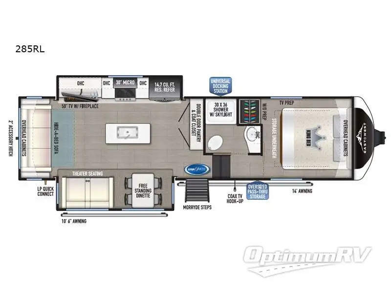 2023 East To West Tandara 285RL Floorplan Photo