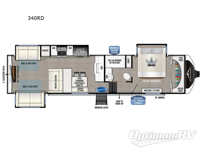 2023 East To West Tandara 340RD Floorplan Photo