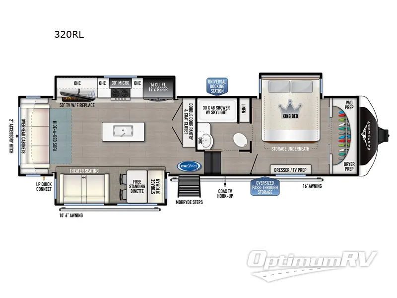 2023 East To West Tandara 320RL RV Floorplan Photo