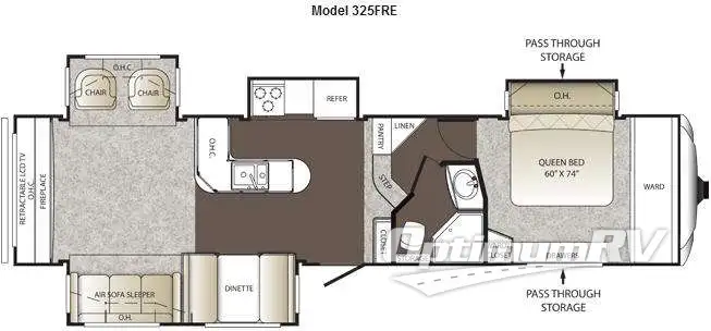 2012 Keystone Sydney 325FRE Floorplan Photo
