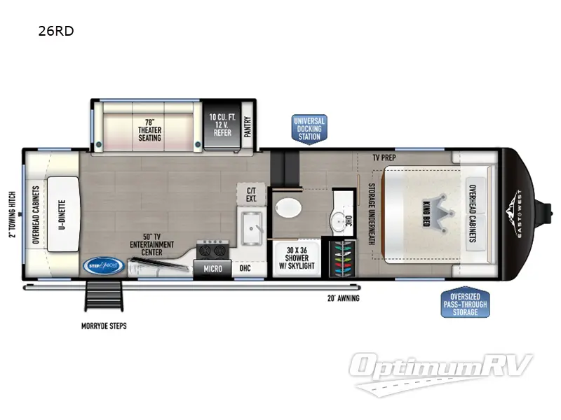 2024 East To West Tandara 26RD RV Floorplan Photo