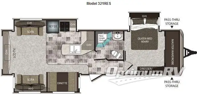 2012 Keystone Cougar High Country 321RES RV Floorplan Photo
