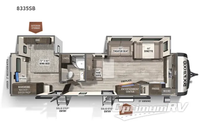 2014 Forest River Rockwood Signature Ultra Lite 8335BSS RV Floorplan Photo