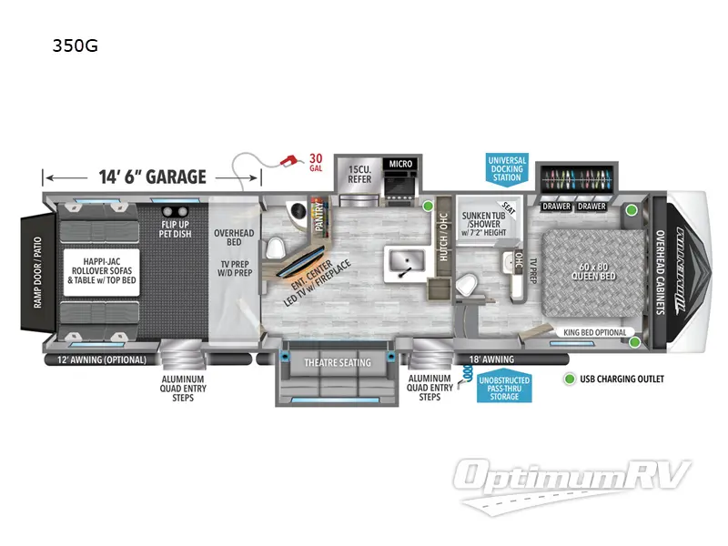 2024 Grand Design Momentum G-Class 350G Floorplan Photo
