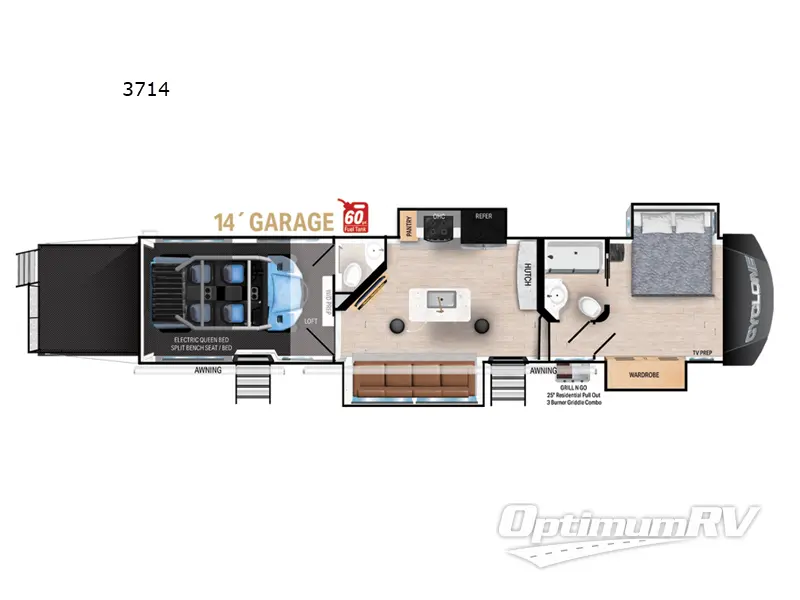 2024 Heartland Cyclone 3714 Floorplan Photo