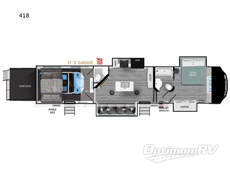 2024 Heartland Torque 418 RV Floorplan Photo