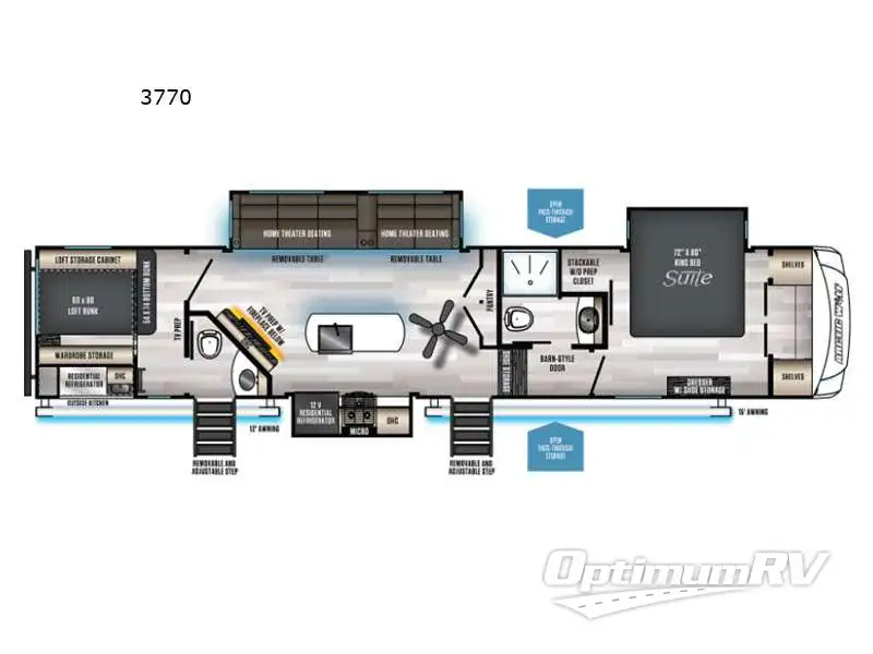 2021 Forest River Cherokee Arctic Wolf Suite 3770 Floorplan Photo