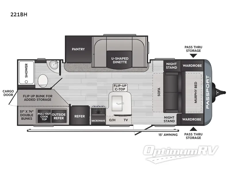 2022 Keystone Passport SL 221BH Floorplan Photo
