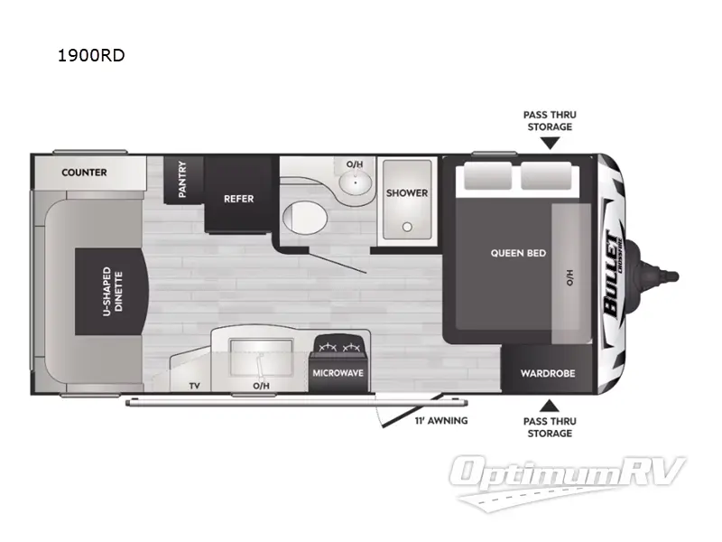 2024 Keystone Bullet Crossfire Single Axle 1900RD Floorplan Photo
