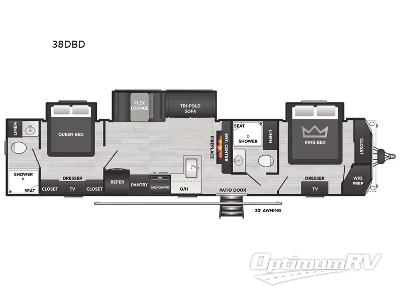 2025 Keystone Hideout 38DBD Floorplan Photo
