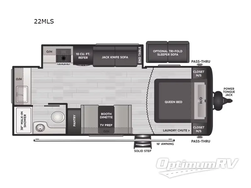 2023 Keystone Hideout 22MLS Floorplan Photo
