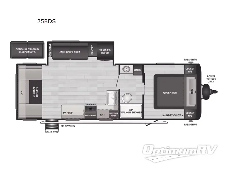 2023 Keystone Hideout 25RDS RV Floorplan Photo