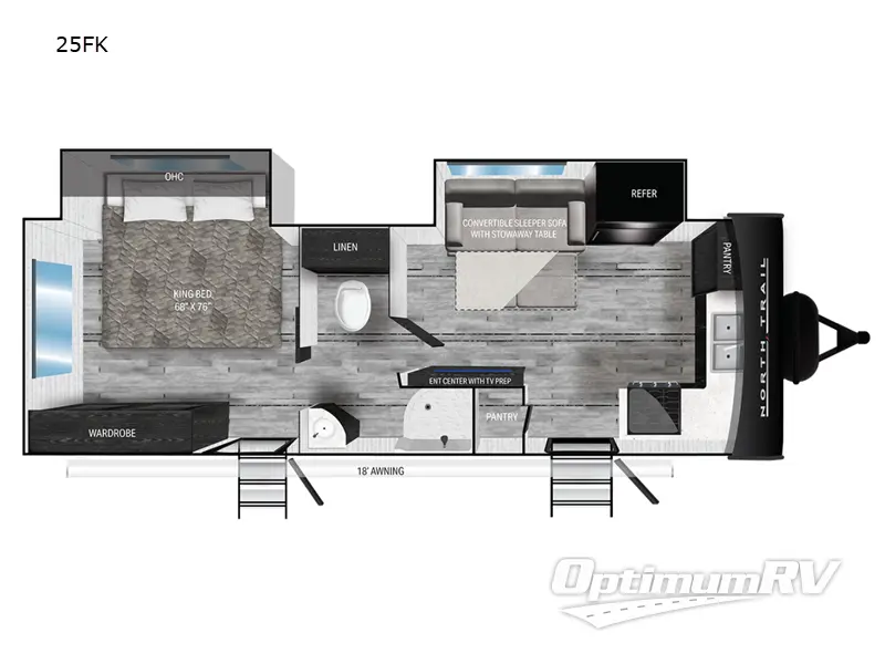 2024 Heartland North Trail 25FK RV Floorplan Photo