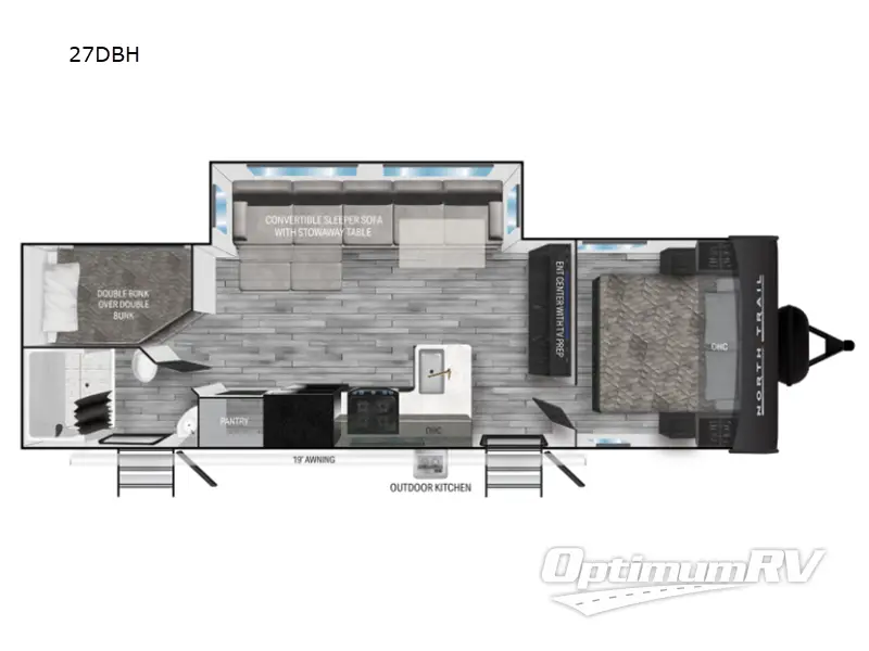 2024 Heartland North Trail 27DBH RV Floorplan Photo