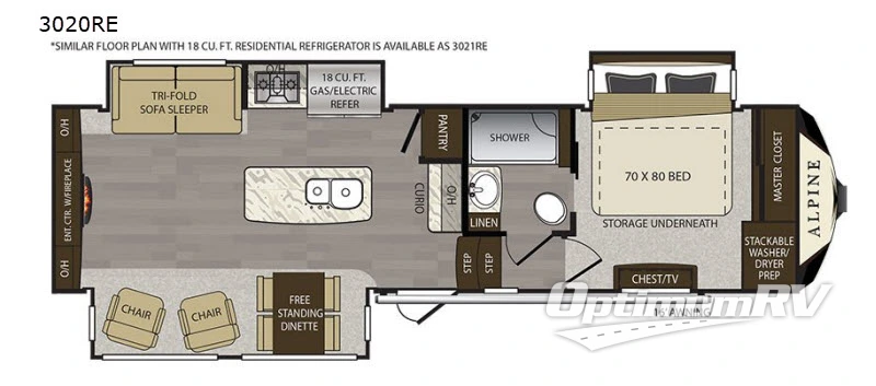 2018 Keystone alpine 3020RE Floorplan Photo
