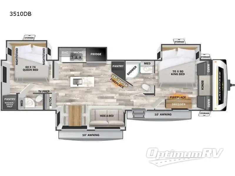2025 Prime Time LaCrosse 3510DB Floorplan Photo