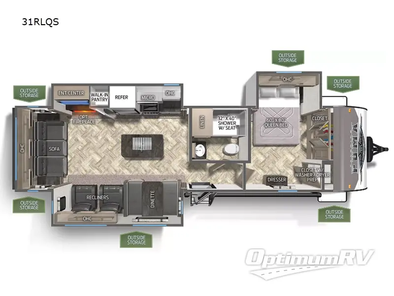 2024 Palomino Puma 31RLQS Floorplan Photo